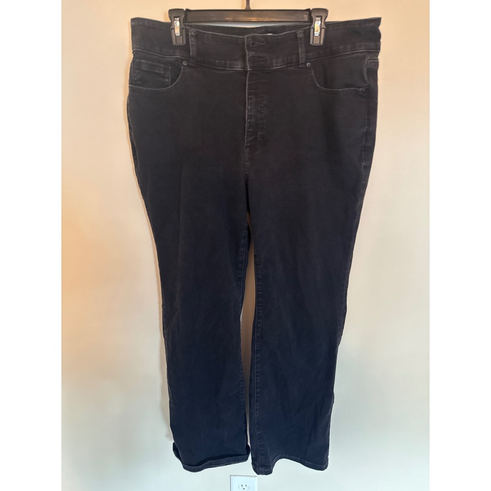 Lane Bryant Black Straight Leg Denim Jeans Women Size 20 High Rise Double Button